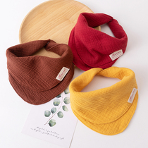 momscare newborn gauze saliva towel baby bib cotton small square towel double use solid color bib