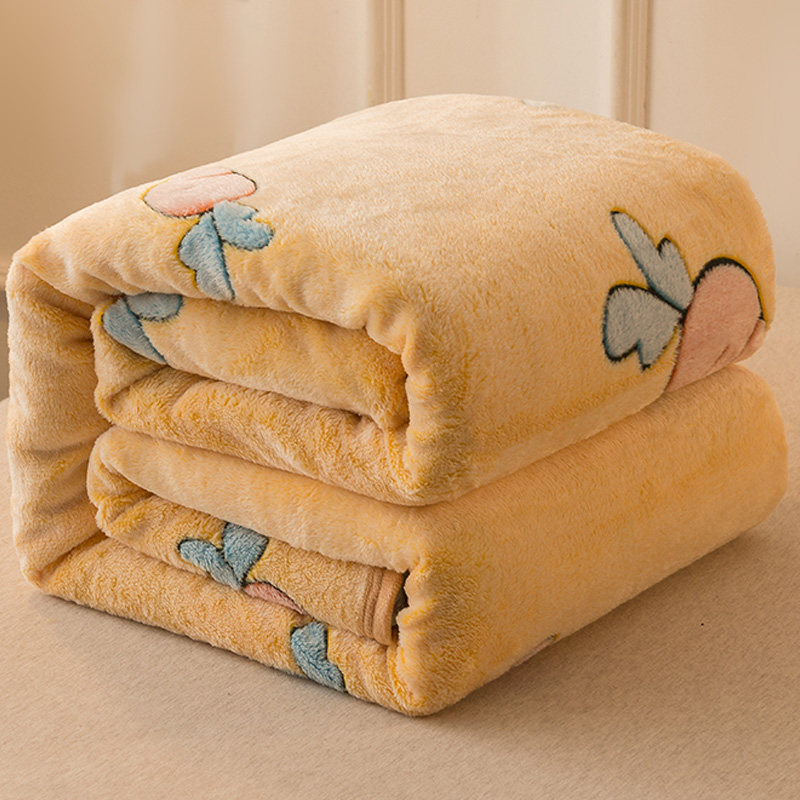 珊瑚法兰绒毛毯小被子单人宿舍学生冬季加厚带绒床单保暖双人毯子
