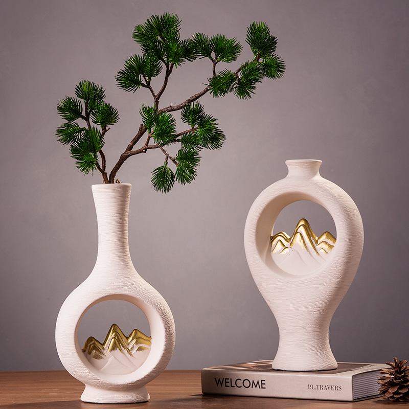 New Chinese style adornment soft furnishing articles wine sitting room adornment Chinese wind handicraft ceramic vases, household decoration