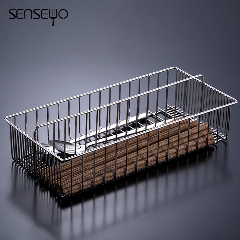 Senseyo304 alexipharmic ark of stainless steel tube chopsticks kitchen cutlery boxes chopsticks basket shelf