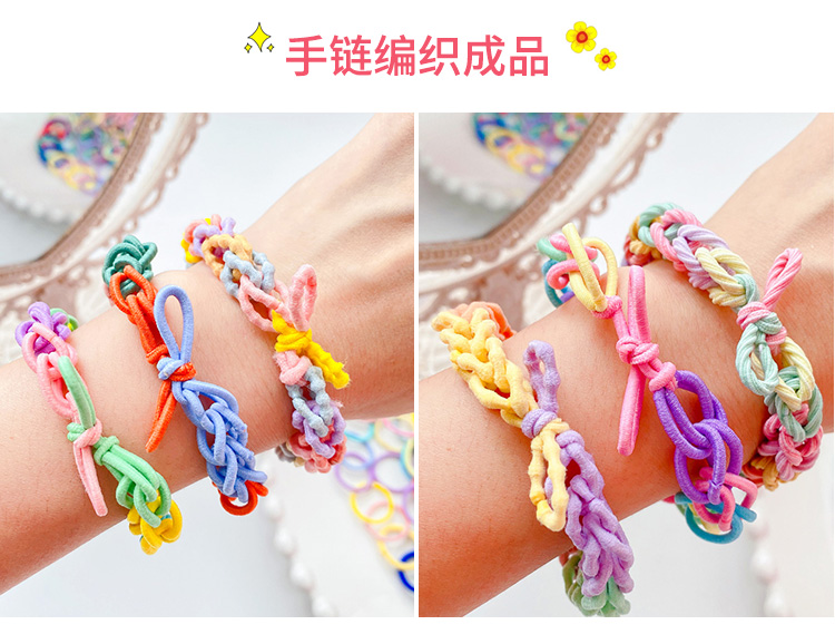 diy彩虹小皮筋手链编织手环儿童扎头发皮筋宝宝婴儿