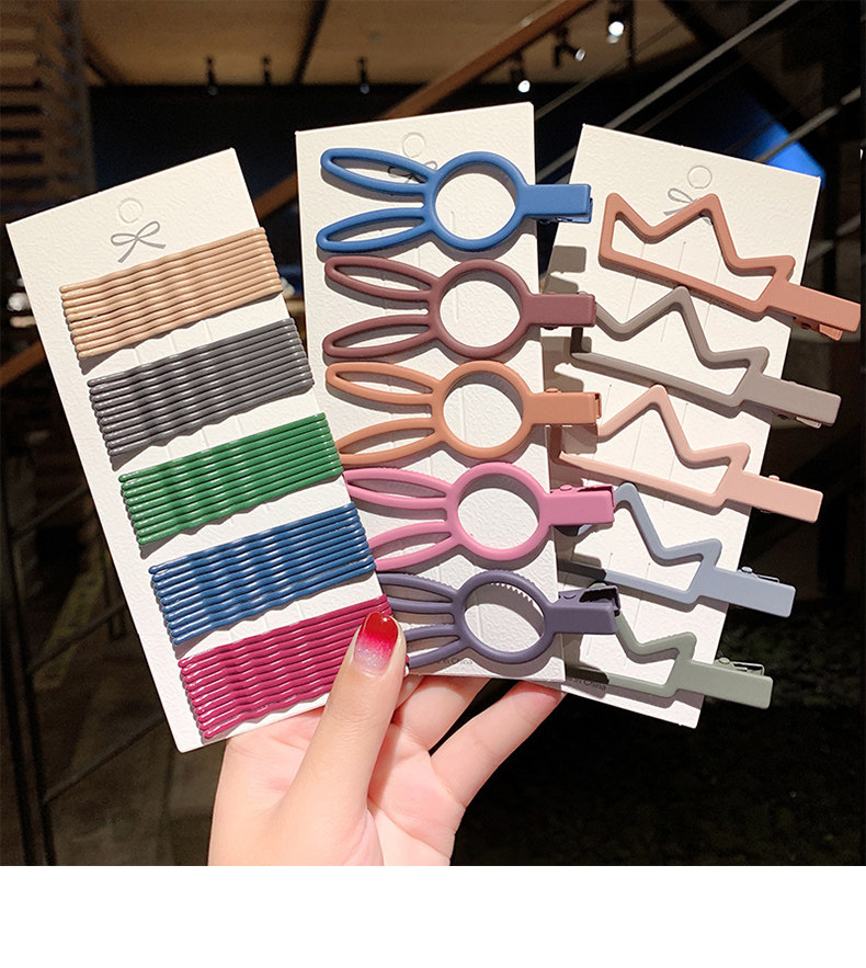 莫兰迪发夹韩国ins网红简约夹子一字夹刘海夹发卡发饰头饰卡子女