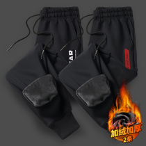 men's winter thick fleece pants casual trousers men's loose lamb fleece sweatpants men's warm sweatpants