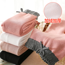 girls' fleece thick pantyhose autumn winter outerwear leggings children's spring autumn one fleece special dance socks