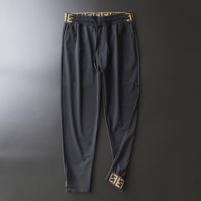 Summer light luxury ice silk casual pants men's harem pants milk silk air conditioning pants trend sports pants spirit guy Summer light luxury ice silk casual pants men's harem pants milk silk air conditioning pants trend sports pants spirit guy