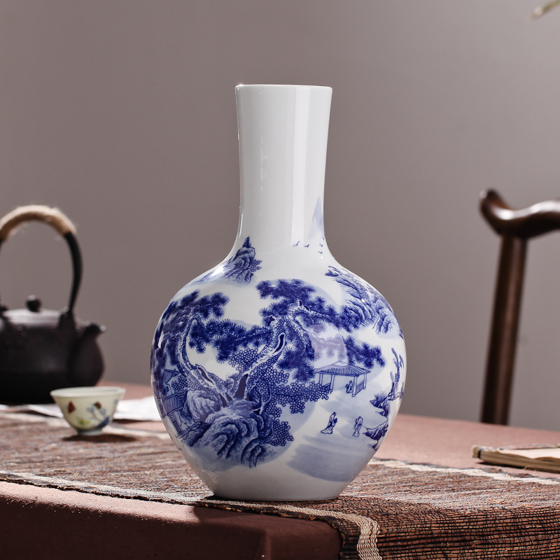 Jingdezhen ceramic modern blue and white porcelain vase process decoration decoration home furnishing articles sitting room package mail