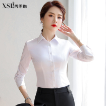 2021 spring new white shirt womens business wear womens pants fashion womens formal shirt tooling top
