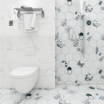 Nordic ins hex tile kitchen bathroom wall tile plant black and white hexagonal tile 200*230