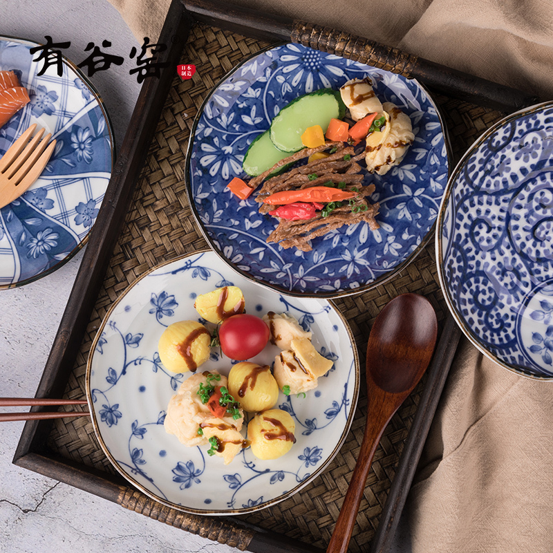 Japan imported plate plate plate FanPan LIDS, Japanese and wind porcelain tableware set porcelain tableware