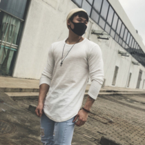 Europe and the United States ins oversized loose training fitness long-sleeved sweater mens ultra-light cotton slim high street sports long-sleeved T-shirt