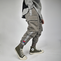 BEESTRONG loose cargo pants Running outdoor functional casual pants Muscle training breathable fitness pants