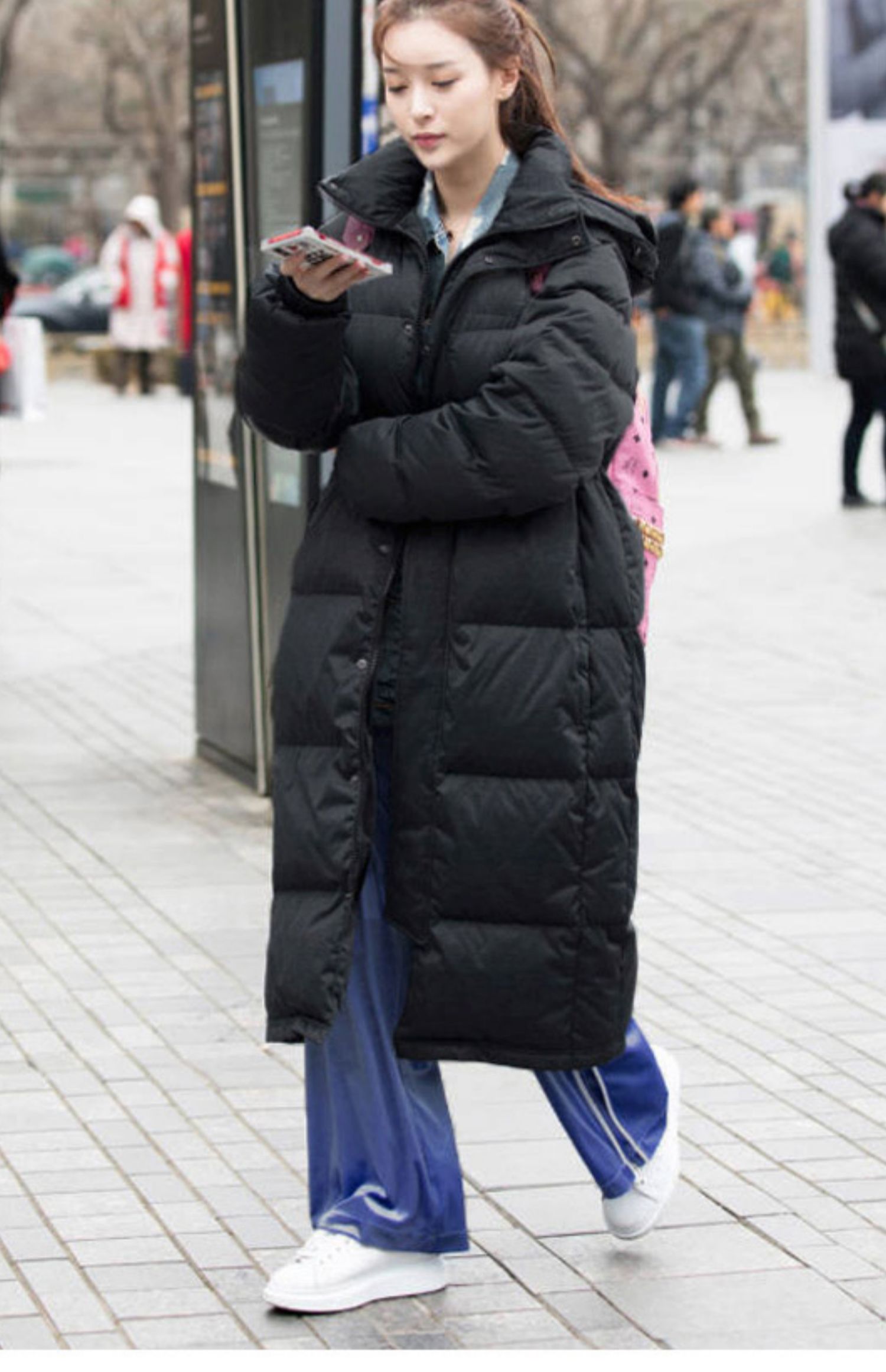 中戏羽绒服男女超长款过膝