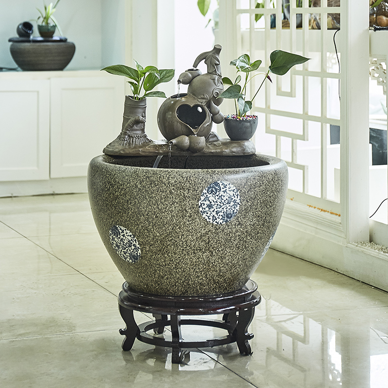 Jingdezhen ceramic goldfish bowl zen cornucopia restoring ancient ways furnishing articles tank filter water courtyard aquarium