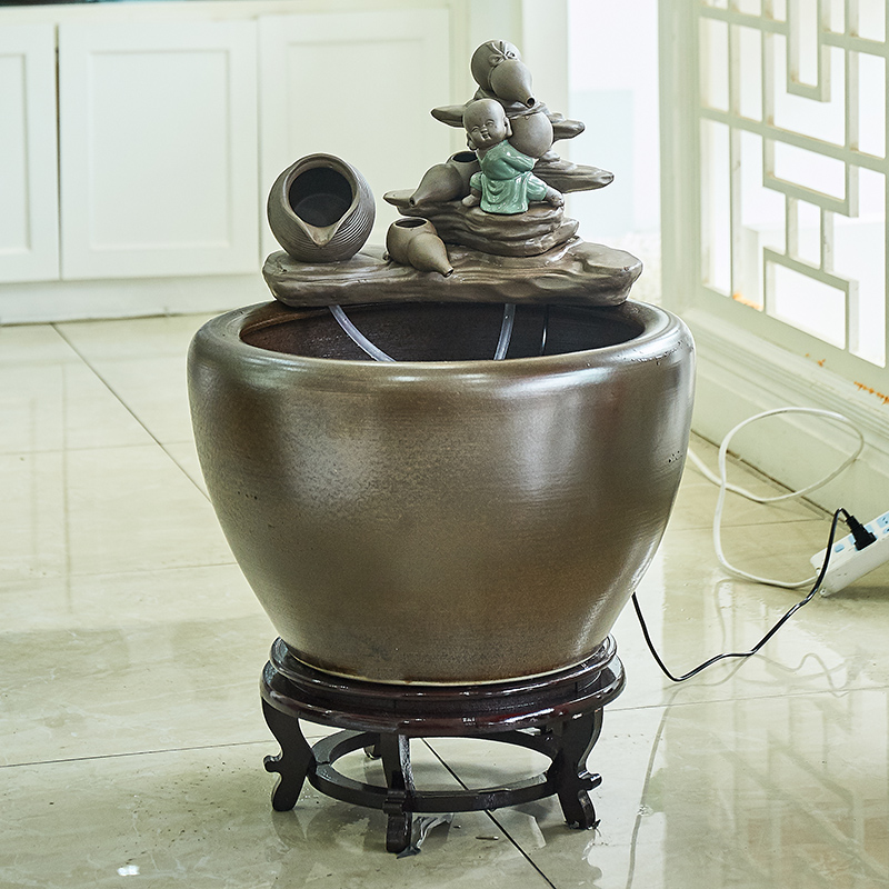 Jingdezhen ceramic goldfish bowl zen cornucopia restoring ancient ways furnishing articles tank filter water courtyard aquarium