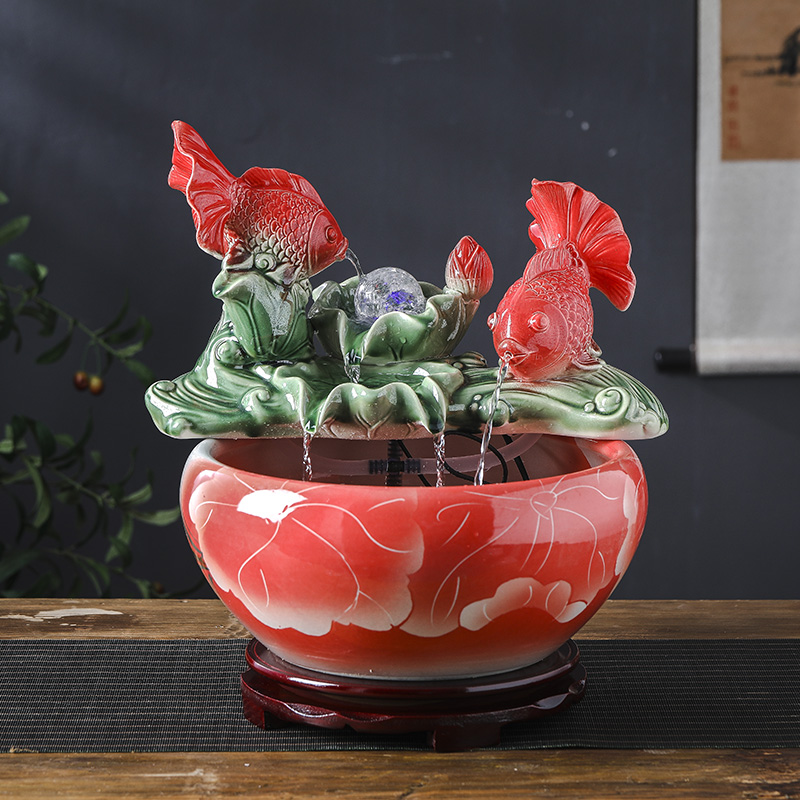 Jingdezhen ceramic goldfish bowl sitting room desktop small aquariums brocade carp office feng shui plutus furnishing articles