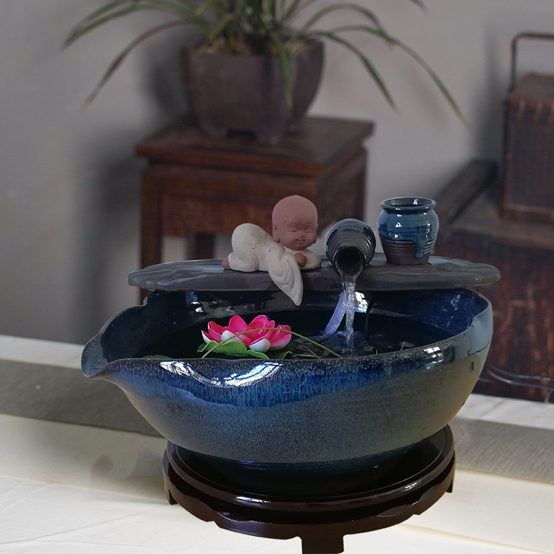 Jingdezhen ceramic water furnishing articles of small fish tank sitting room office desktop humidifier zen geomancy fortune