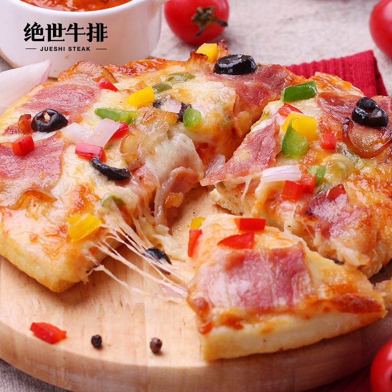 绝世 培根披萨 7英寸速冻成品烘焙匹萨pizza 满5份送披萨滚刀产品展示图5