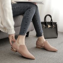 2021 spring temperament net red fairy pointed deep mouth single shoes Women flat shoes genuine leather British small leather shoes loafers