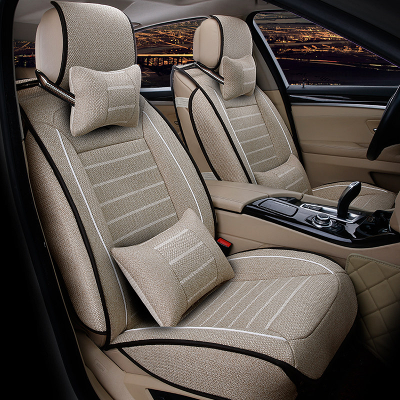 汽车座套四季通用福克斯捷达轩逸英朗宝骏560全包秋冬亚麻坐垫套