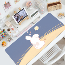 Oversized leather mouse pad office desk pad laptop keyboard pad girl cute wind student dormitory desktop pad cartoon children learning desk pad waterproof and scratch-proof stain