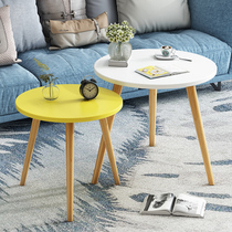 Coffee table Modern simple small apartment side few living room Mini small size Round Table home square table bedroom sofa side cabinet