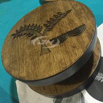 Solid wood door handle wooden glass door handle square semicircular log carving handle custom logo