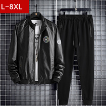 Autumn and winter mens leather clothing loose trend handsome PU locomotive clothing soft leather jacket plus fat plus large size fat windproof jacket