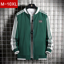 Spring and Autumn Korean version of the trend baseball jacket mens fat plus size fat stripes casual versatile clothes jacket