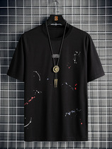 Short Sleeve T-shirt Men Tide Brand Plus Fat Plus Size Fat Graffiti Youth Loose Cotton base shirt Clothes Trend