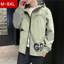 Jacket Mens Spring and Autumn Korean fashion casual fashion card plus fat plus size tooling jacket mens autumn jacket