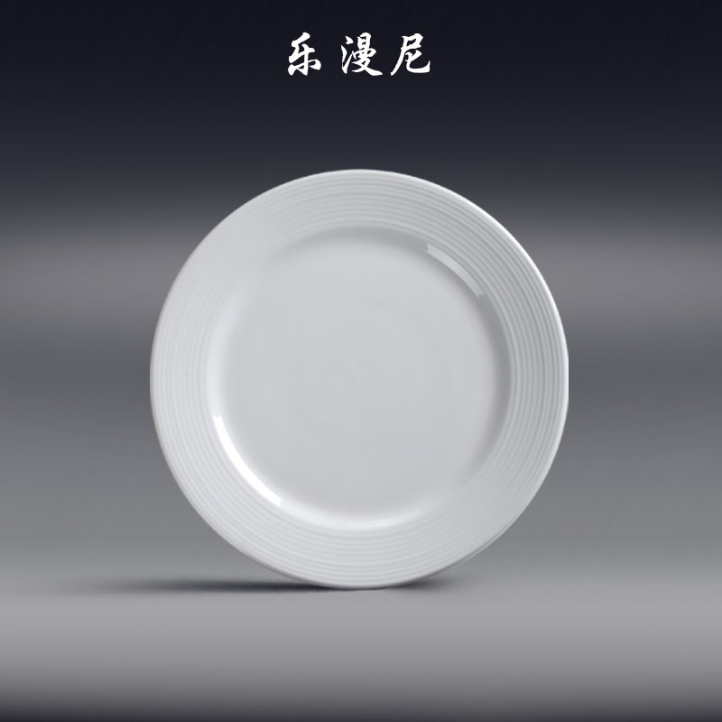 Le, diffuse to the appearance of fine lines - ipads plate plate edge plates buffet dinning cooking plate pure white ceramic tableware