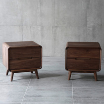 North American Black Walnut Full Solid Wood Bedside Bedroom Modern Simple Bedside Storage Cabinet Nordic Light Luxury Lockers