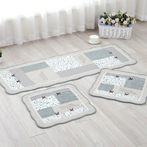 Winter special cotton car seat cushion car seat cushion four seasons universal cute pastoral fabric three-piece non-slip mat