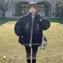 2021 Winter new black cotton-padded women winter short Korean bread clothes thick padded jacket student down cotton coat