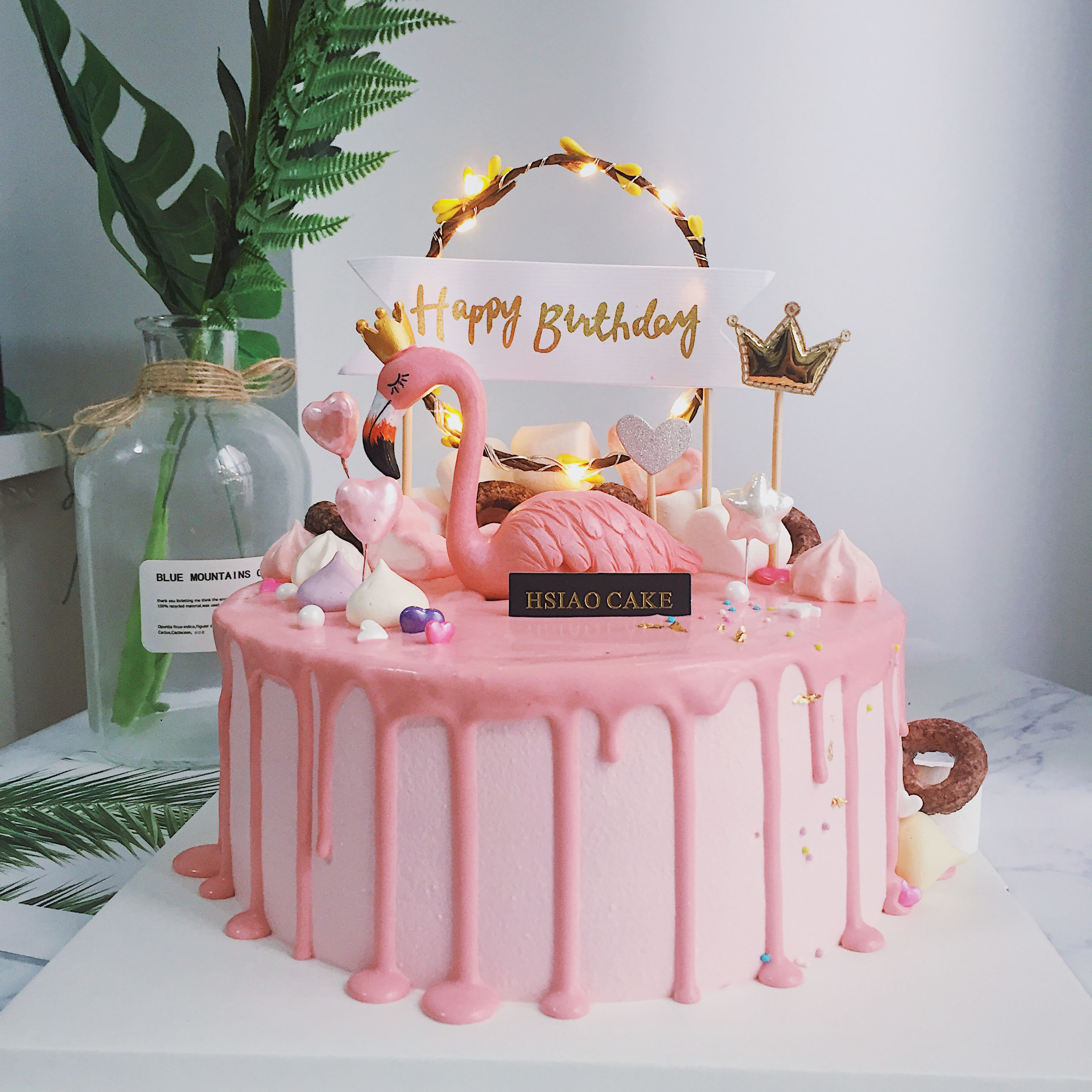 hsiao cake网红生日蛋糕火烈鸟少女女神款生日了礼物武汉同城配送