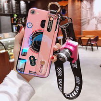 oppor15 mobile phone case oppor11 net red blue light camera wristband oppor9s lanyard halter neck r9 female personality creative r11s protective case soft shell r9splus silicon