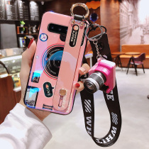 Mituo Samsung s10 mobile phone shell s105g net red camera edition s9 blue wristband women s9plus with lanyard halter neck silicone s10 personality creative Samsung s10plus anti -