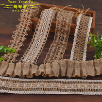 New flat twist edge cotton and hemp combined decorations Kindergarten handmade DIY accessories Childrens works Clothing accessories