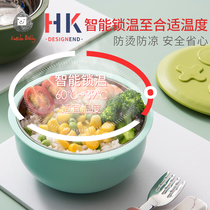 Childrens anti-scalding heat preservation bowl baby tableware set baby spoon constant temperature supplementary bowl baby eating anti-drop suction cup