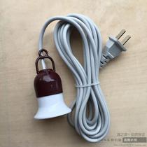 E27 screw mouth lamp holder with switch suspended suspension type with wire lamp head two-phase plug 4 m lantern head outdoor ground stand lamp holder