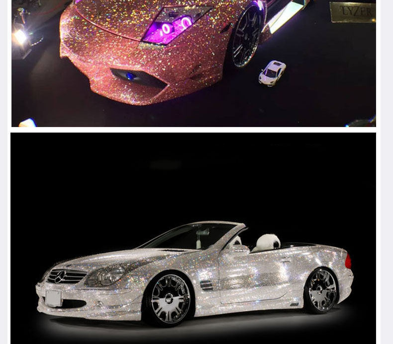 钻石车身膜汽车闪点夜光大珠光爆闪中控改色膜贴纸商品内部优惠券