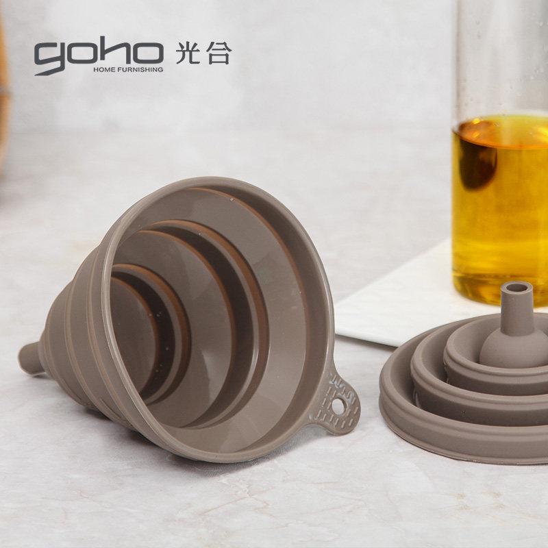 retractable folding portable funnel household oil pot oil funnel large caliber silicone kitchen pouring oil small wine funnel