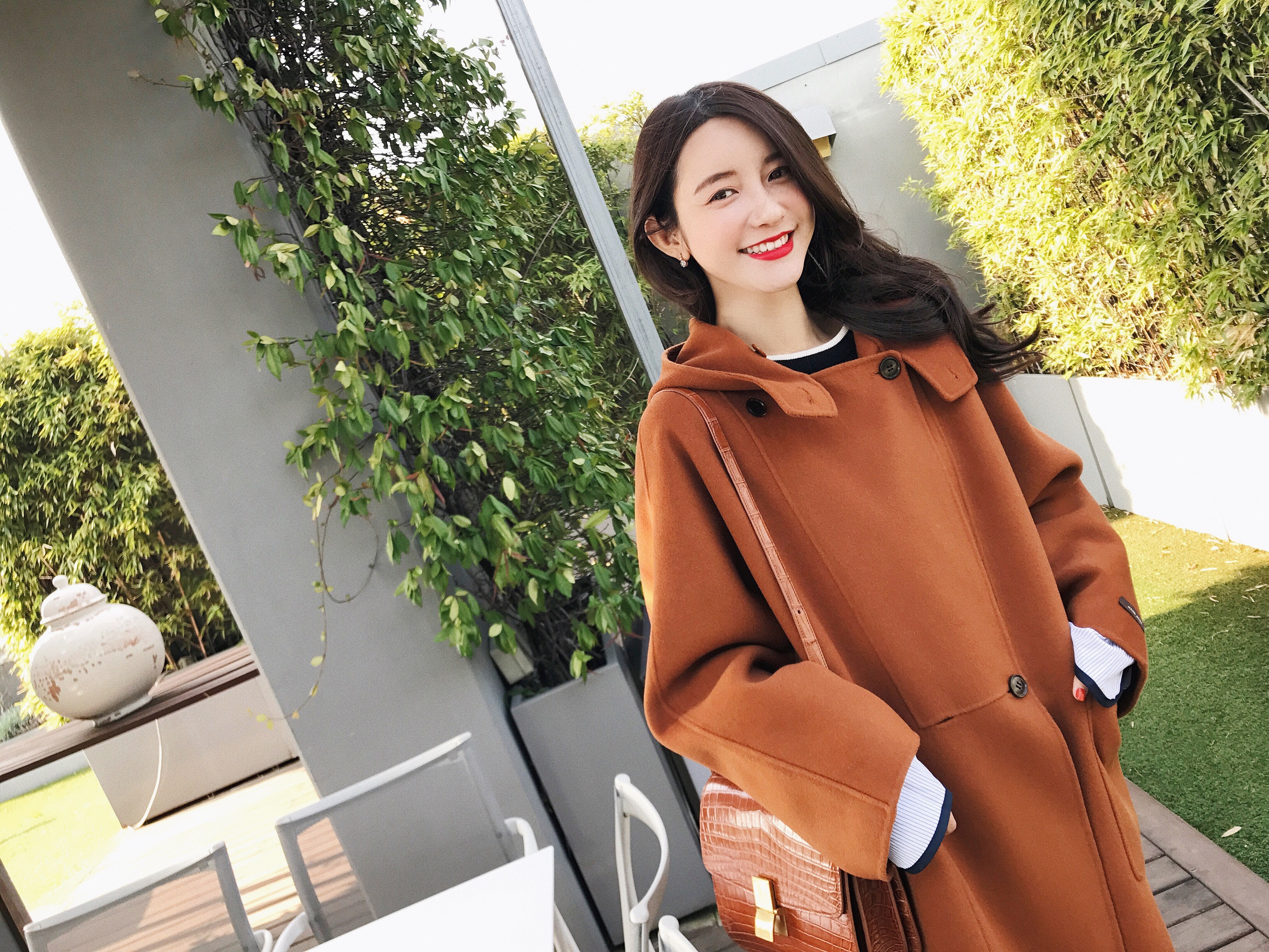【手工双排扣呢大衣】jupe vendue 张大奕 手工双面呢双排扣呢大衣