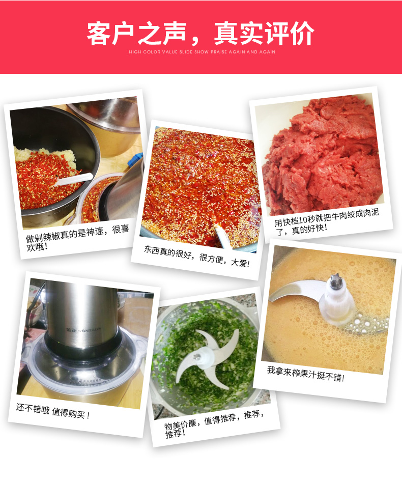 金正绞肉机家用电动不锈钢小型饺肉馅搅拌机打