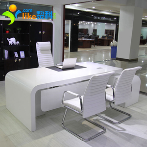 白色烤漆老板办公桌简约现代创意总经理桌时尚大班桌椅组合大班台