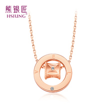 Silver bear silversmith 925 silver love letter necklace choker simple temperament light luxury design sense neck chain commemorative gift