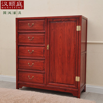 Camphor wood bucket cabinet New Chinese five-bucket cabinet Pure solid wood shoe cabinet insect-proof log foyer entrance side cabinet partition