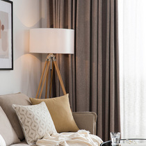 Shanghai open modern simple living room atmospheric blackout curtain custom gray Curry bedroom window imitation cashmere splicing