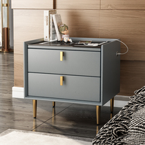 Light extravagant solid wood intelligent bed head cabinet bedroom modern minimalist lockers wireless charging bedside cabinet cortical storage cabinet