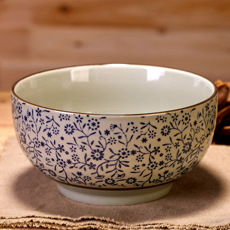 碗 陶瓷7英寸陶瓷汤碗 面碗 4色日式餐具套装 手绘日式沙拉碗产品展示图1